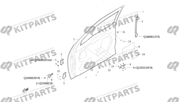 Передняя дверь Haval Wingle 7