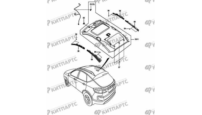 Обивка потолка FAW Besturn X80